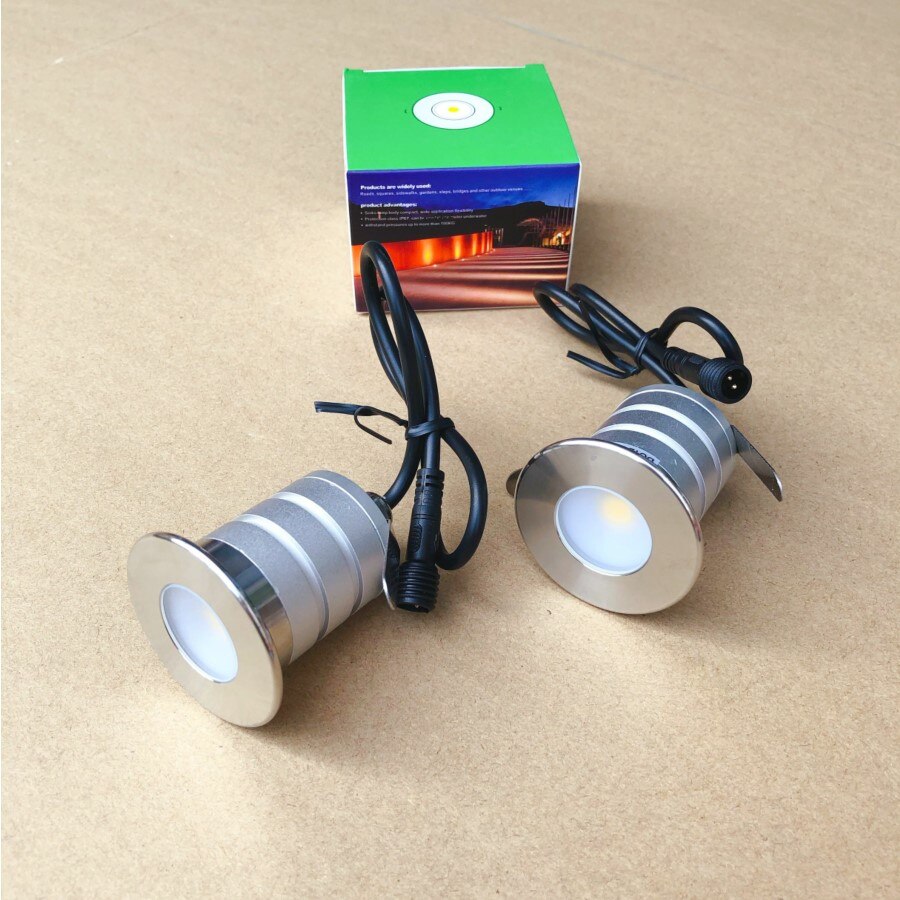 1 stk 3w ip67 12v led downlight cree utendørs gate underjordisk nedgravd belysning vanntett badstue båttrapp mini spot light ce