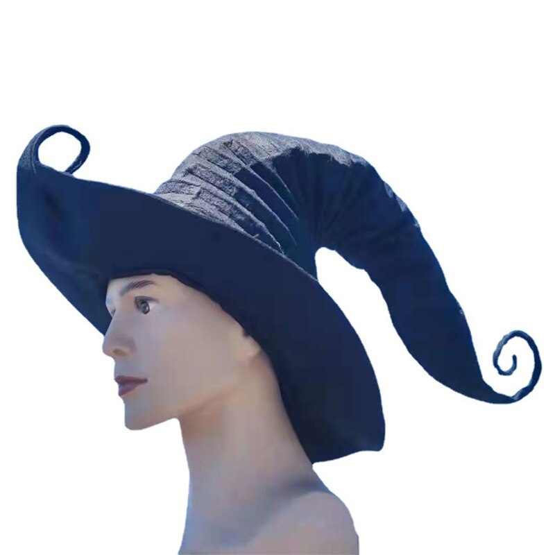 Angled Witch Hat Steeple Wizard Hat Popular Large Ruched Witch Hat Women Costume Accessory for Hallowee