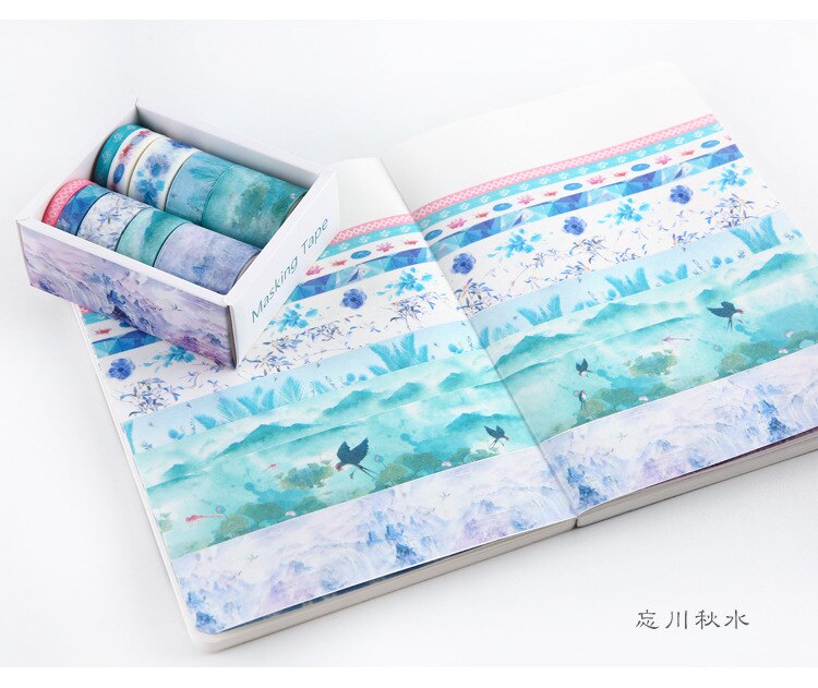 Ruban Washi décoratif avec chansons d'amour sous les étoiles, ruban de masquage décoratif pour bricolage, fournitures scolaires et de bureau, pour bricolage, 10 pièces/paquet: 11