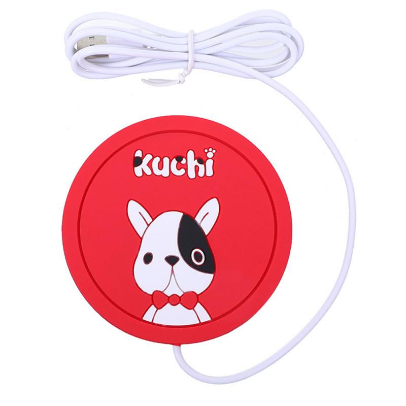 Estera para taza de calor con dibujos USB, calentador de bebidas, posavasos, calentador de café, té, mantener el calor: dog