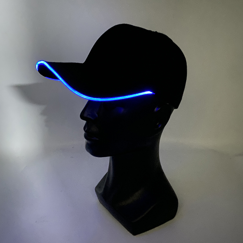 Sombrero de béisbol brillante con luz LED, gorra luminosa de Hip Hop para Rap, DJ, baile, club nocturno, Bar, accesorios de , suministros de sombrero de hip hop de neón
