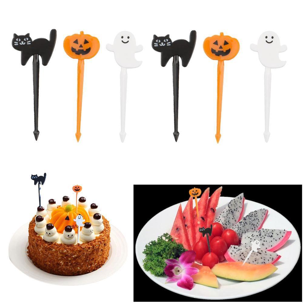 6 uds. Accesorio de decoración de almuerzo Bento, selección de comida, decoración de Halloween