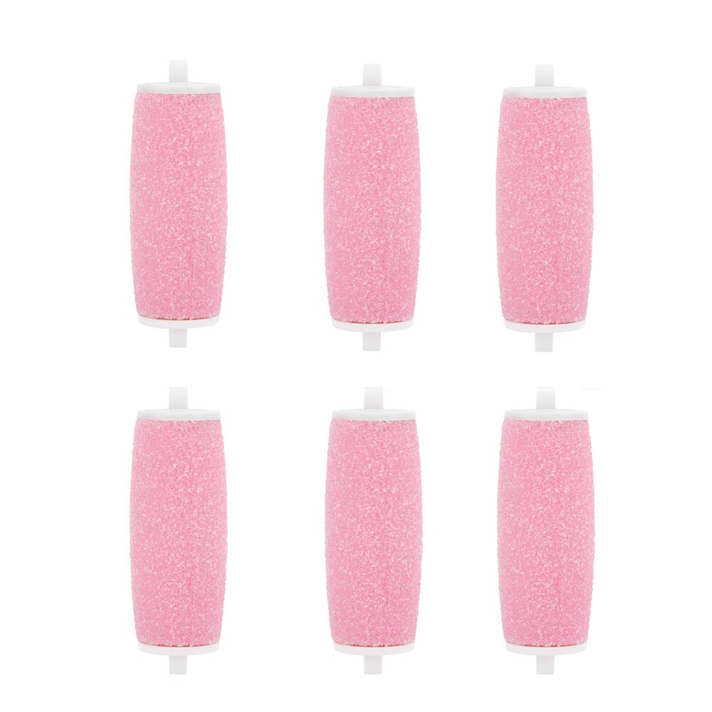6 stuks doffe nagellak voetverzorgingstoolkoppen, eeltverwijderaars, navullingen, vervangende rollen voor scholls vijl voetverzorgingstool: 6 stuks roze
