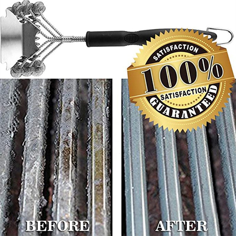 BBQ Grill Barbecue Kit Cleaning Brush Stainless Steel Kitchen Accessories Bristles Cleaning Brushes Cooking Tool Barbecue Gadget
