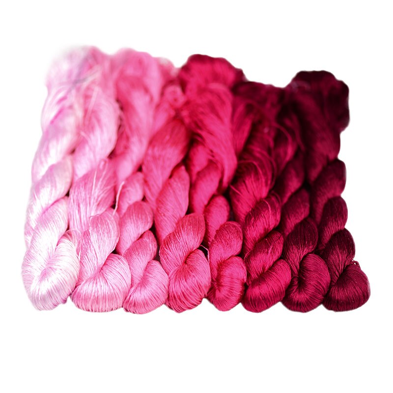 Su zhou embroidery silk thread tool material embroidery Hunan embroidery tangled fleece thread cross stitch-pink