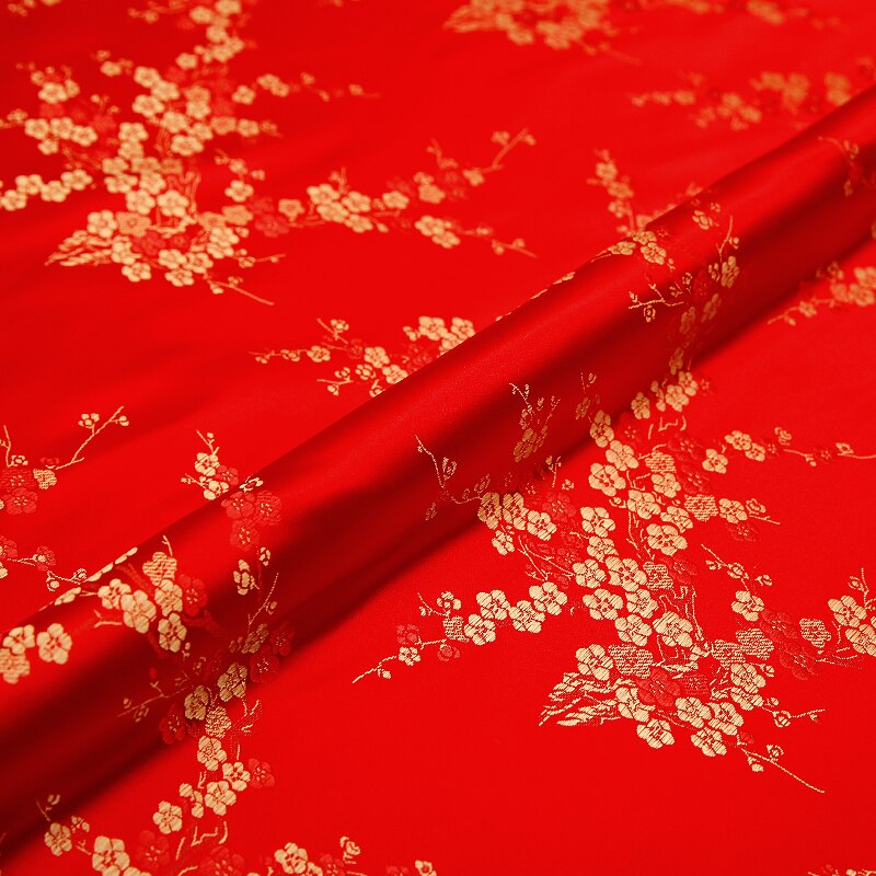 Jacquard brocade flower fabric Brocade silk fabrics material for sewing cheongsam and kimono clothing fabric