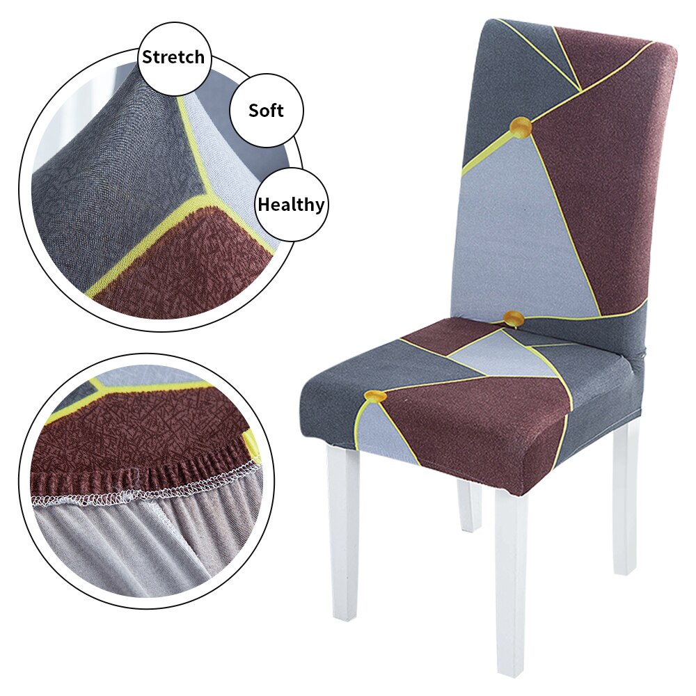 Geometrische Spandex Stuhl Abdeckung strecken Elastische Hussen Stuhl Sitzbezüge Für Esszimmer Küche Hochzeit Bankett Hotel: Stil 8