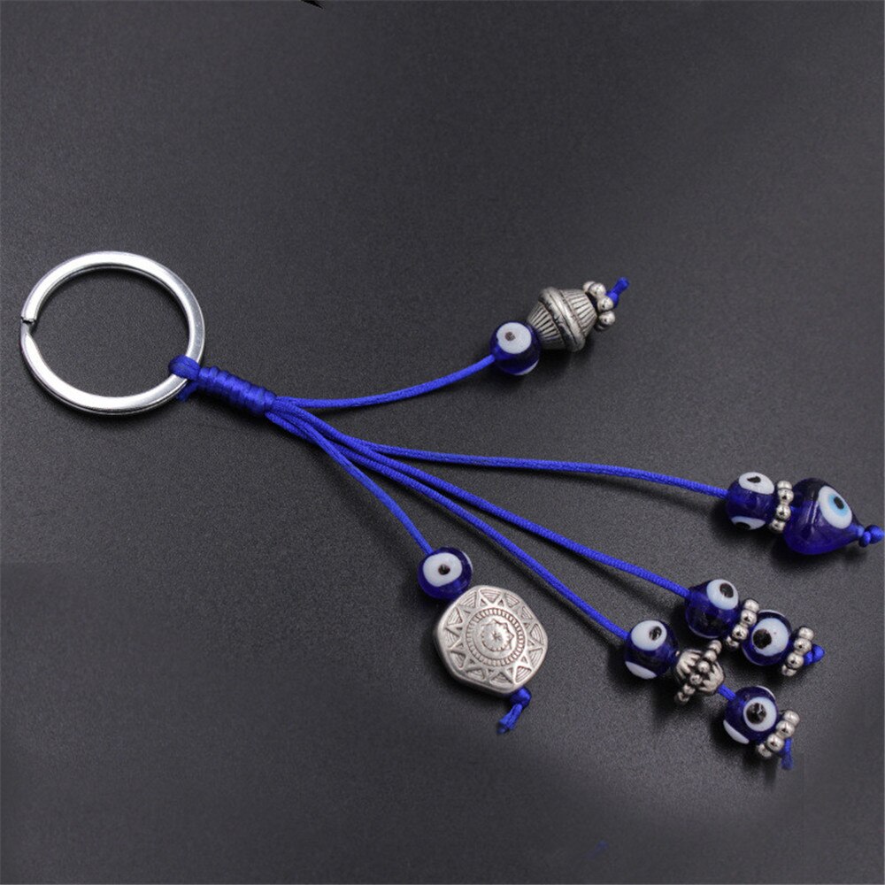 Turkish Blue Eye Keychain Personality Key Ring Pendant Simple Evil Eyes Jewelry Wall Car Hanging Home Decorations