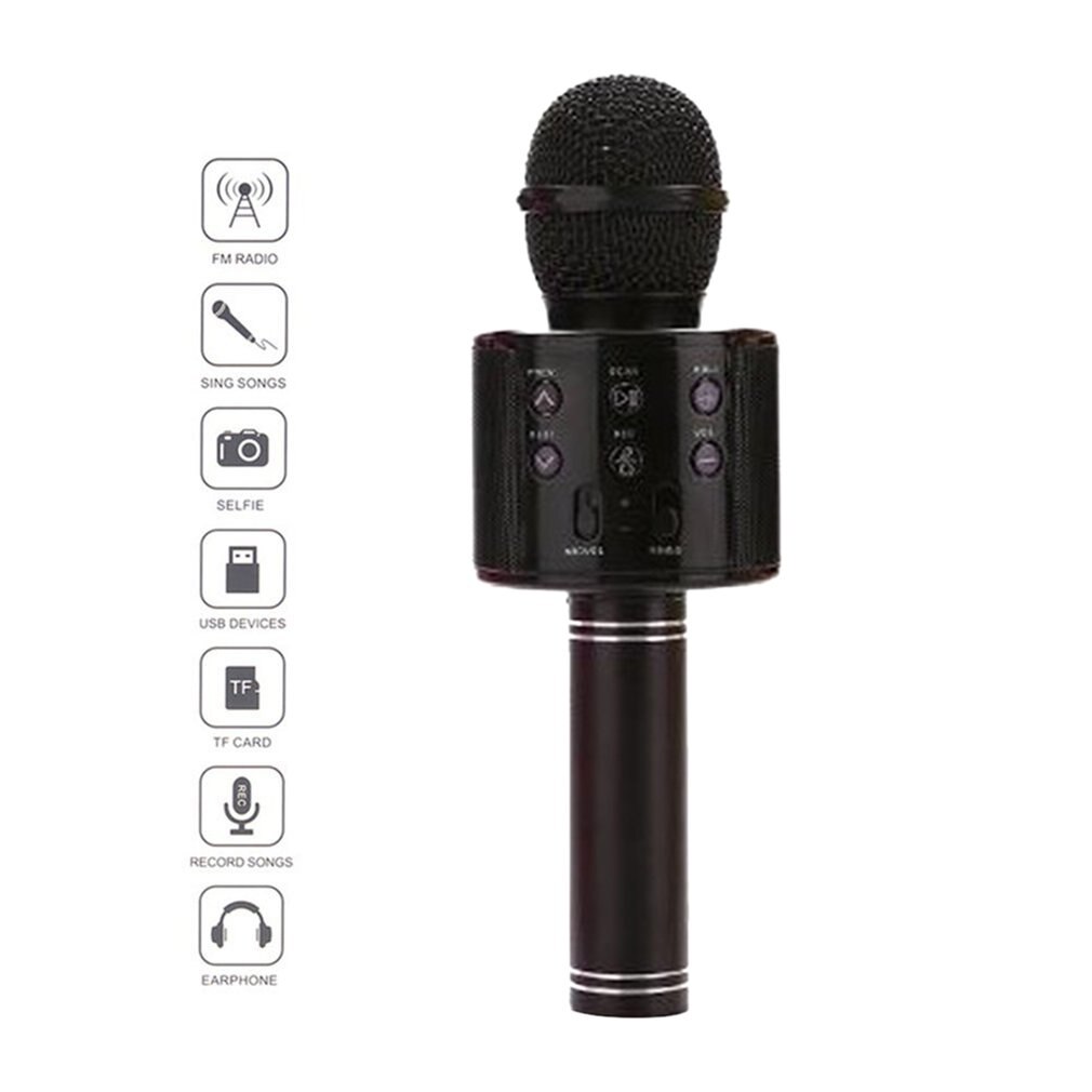 WS858 Draagbare Bluetooth Karaoke Microfoon Draadloze Professionele Spreker Thuis Ktv Handheld Microfoon Dynamische Microfoon Onleny