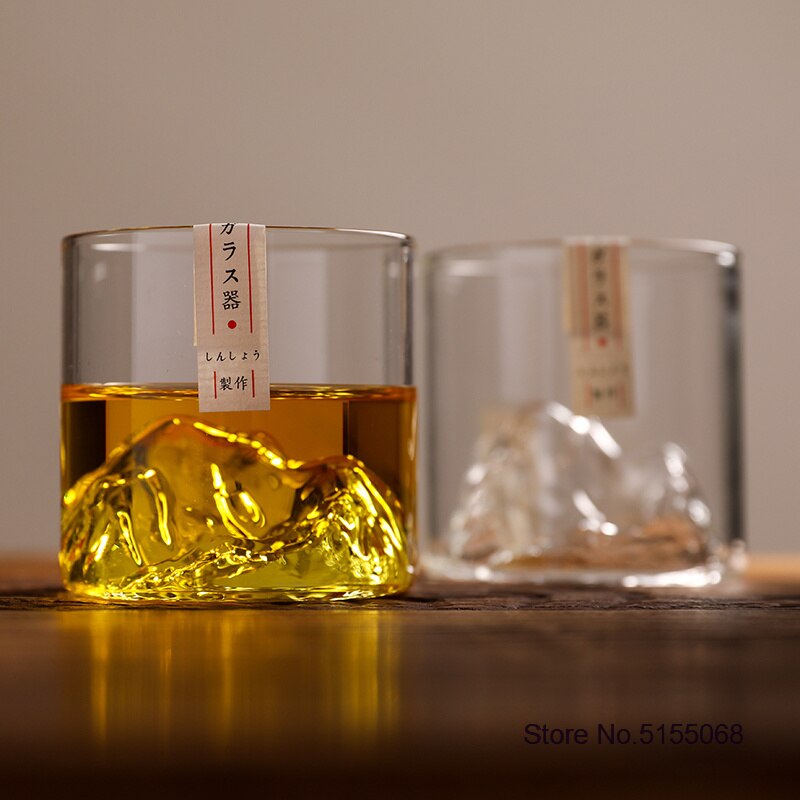Iceberg – verre à liqueur 3D, 2 pièces, pour liqueur de montagne, verre de Vodka, coffret en bois, ensemble de verres à vin de style japonais