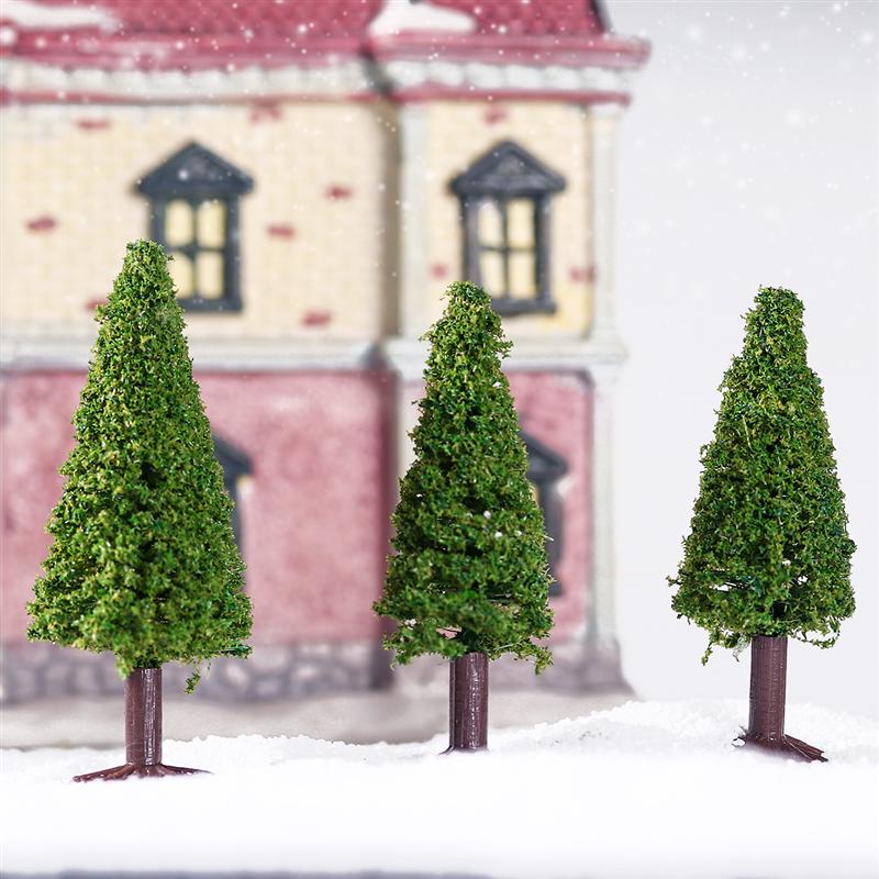 Wakauto Modelo de Navidad Árboles de Cedro Árboles de Arquitectura en Miniatura 15 Piezas Verde Paisaje Modelo de Paisaje Árboles de Cedro 