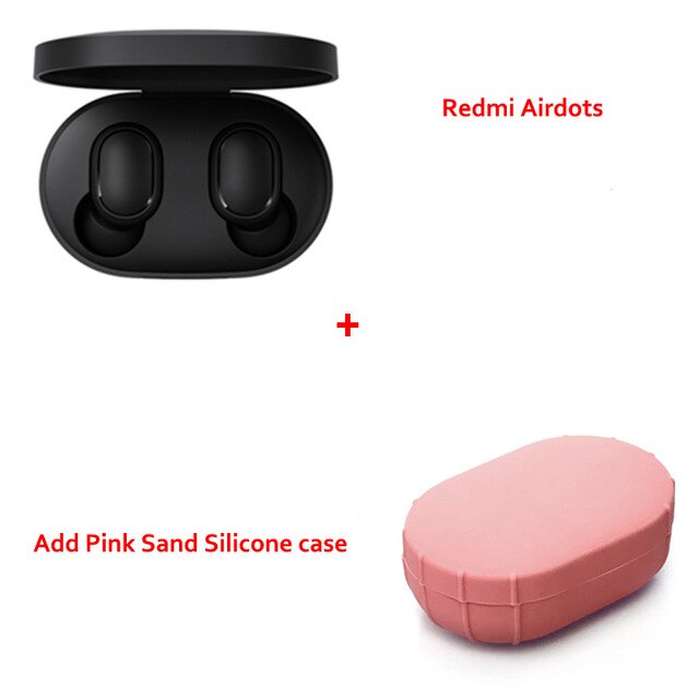 Instock Xiaomi Redmi Airdots Xiaomi Drahtlose kopfhörer Voice control Bluetooth 5,0 Noise reduktion Tap Control: With Pink case