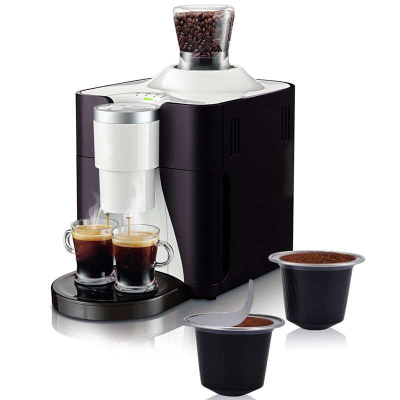 50setzt Nachfüllbare Kaffee Kapseln Tasse Einweg Kaffee Kapseln Verpackung Cafe Liefert für Nespresso Schwarz