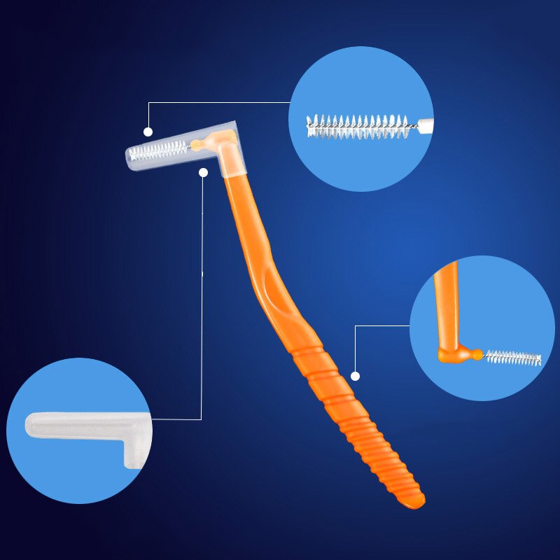 10 stk interdentalbørste mikro størrelse 0.7-1.2mm l-formet tanntrådsbørste  mh88