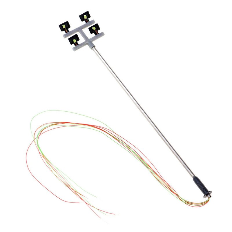 5pcs 1:100 Ho Scale 4 Led Street Lights Scenery Mini Lamppost & 1pcs 3 Color Traffic Light Signals Scale Model 6 Led
