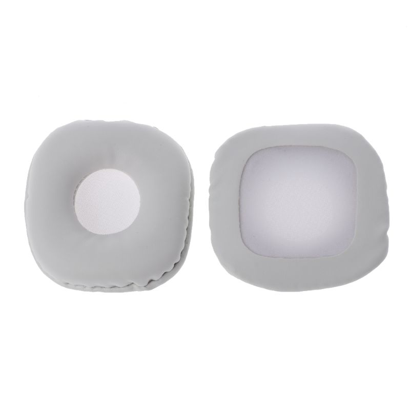 2 stuks leren oorkussens voor marshall major i ii oordopjes, gemaakt van schuimrubber en spons.: Wit