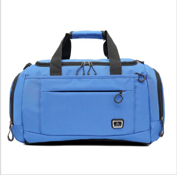 Travel Bag Men's Portable Slung Shoulder Bag Big Bag Swimming Yoga Bag: Blue