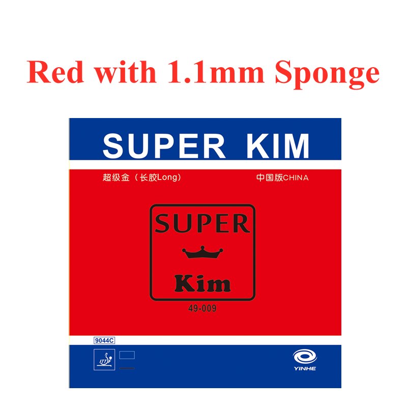 YINHE – Tennis de Table Super KIM à longs boutons en caoutchouc, bœuf ou avec éponge spéciale de 1.1mm,: Red 1.1MM sponge