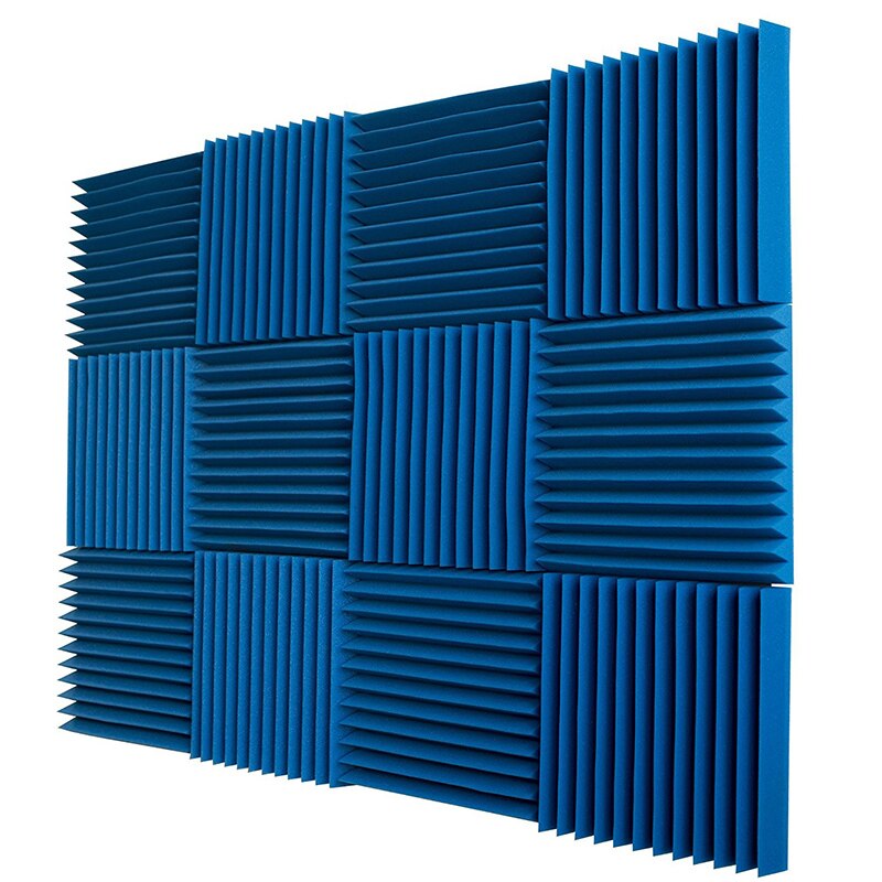 12 stk akustisk skumpanel fliser vægpladestudie 12 " x12 " x1 "lydisoleret sort / blå til studiehjemmet recital hall biograf: Blå