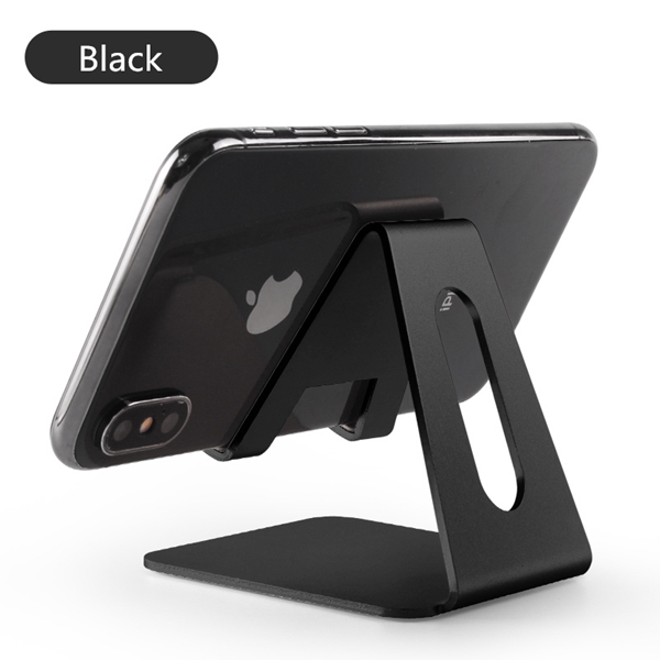 Suporte universal de celular, suporte de liga de alumínio para aparelhos iphone x, 8, 7, 7, 7 plus, 6/5, samsung e ipad: black