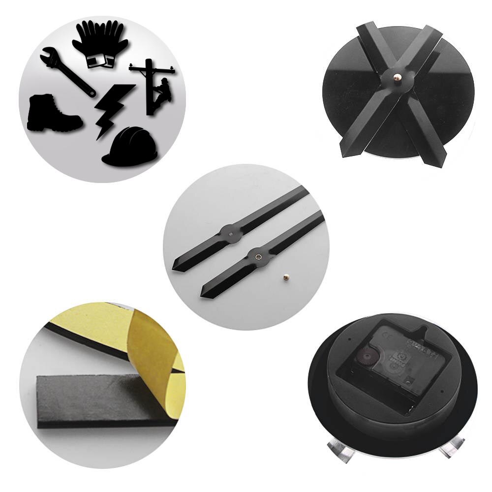 Elektriker Werkzeug Linienrichter Stumm 3D DIY Wanduhr Elektrische Reparatur Acryl Spiegel Oberfläche Zauberstab Dekor Uhr Uhr Für Linienrichter