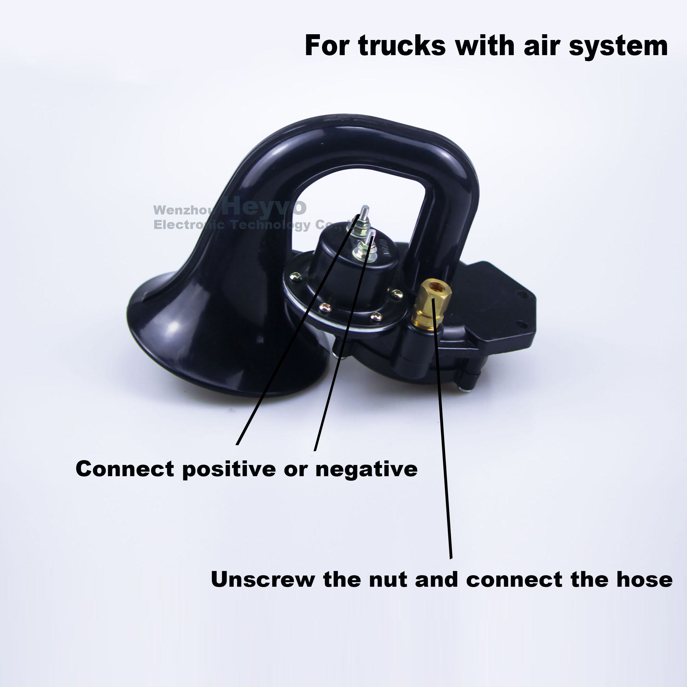 Universal air horn for Scania 24V super loud horn air horn with electric valve, car truck modified horn, classic&economic style