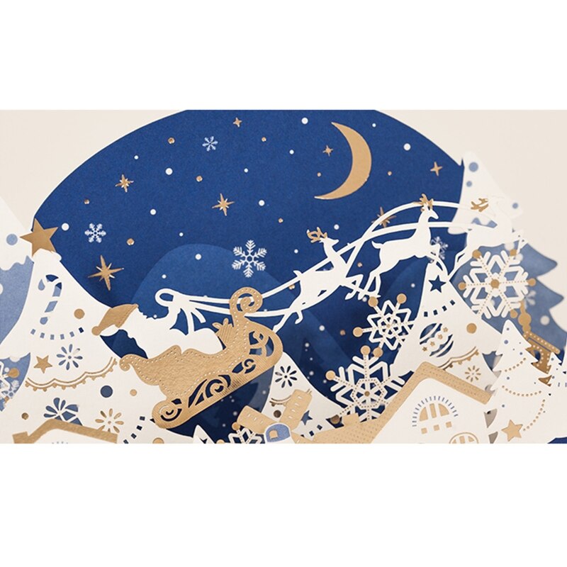 Merry Christmas Greeting Cards with Envelopes and Snow