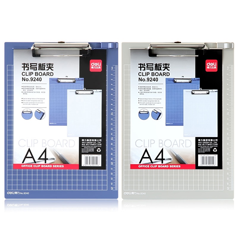 A4 Clipboard With Ruler PP Writing Pad Desk Document Folder Board School Office Stationery Binder Clip Board