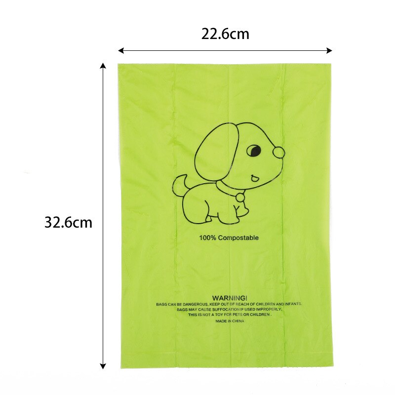 5/8/10 rollen groene biologisch afbreekbare hondenpoepzakjes afvalzak, maïszetmeelvriendelijk, composteerbaar, duurzame schoonmaakafvalzak