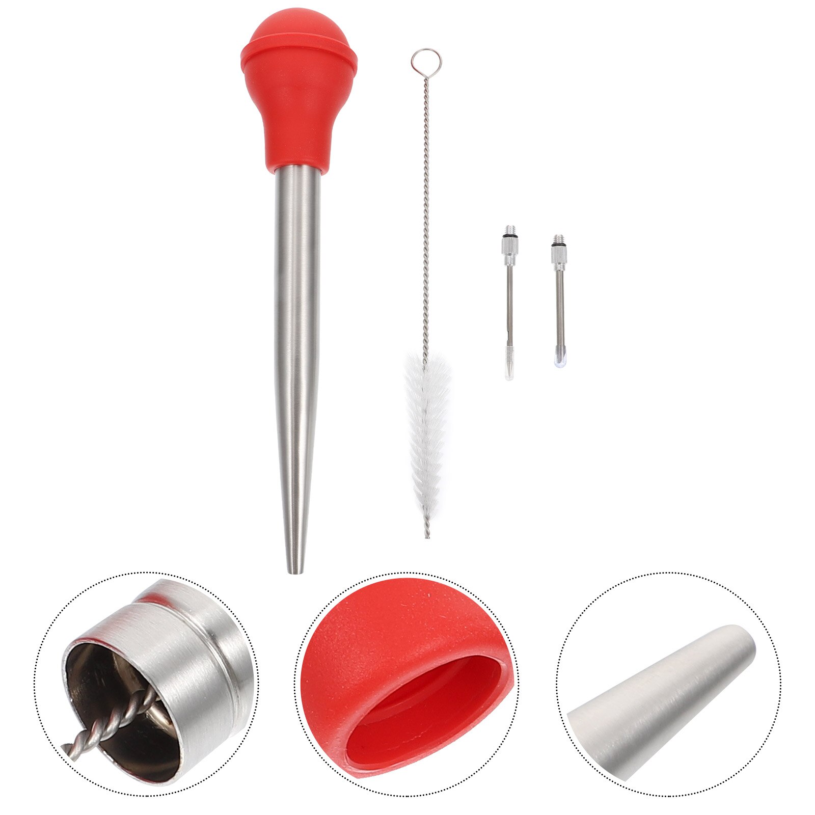 Inyector de salsa para condimentos, jeringa de pavo para cocina, inyector de salsa para barbacoa, 1 Juego