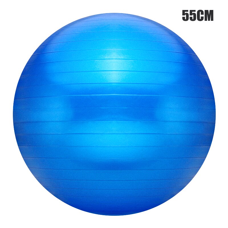 Sport pilates ballen yoga fitness gym antislip balans stabiliteitsbal oefening ontspanning spiermassage 55/65/75cm met opblaasbaar: Blauw 55