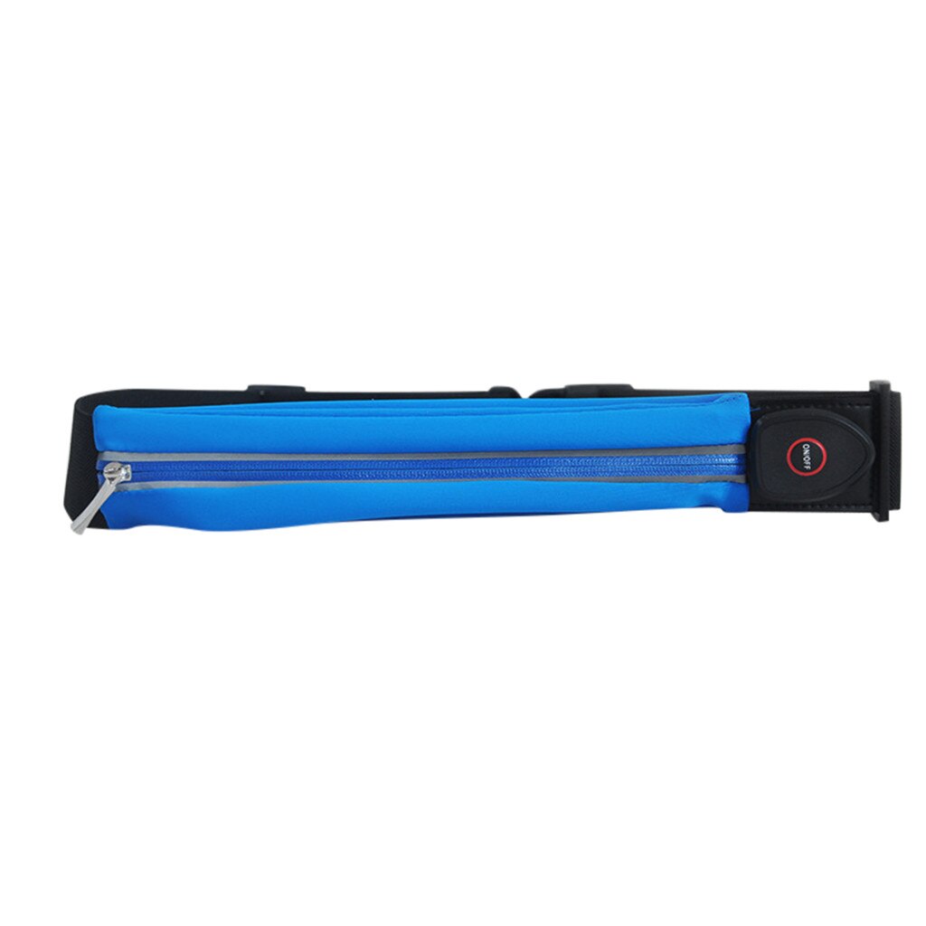 Running Waist Bag Flashing LED Lights Sport Bags Water Resistant Waist Pack Ultralight Running Belt Bag for Hiking: Blue Color