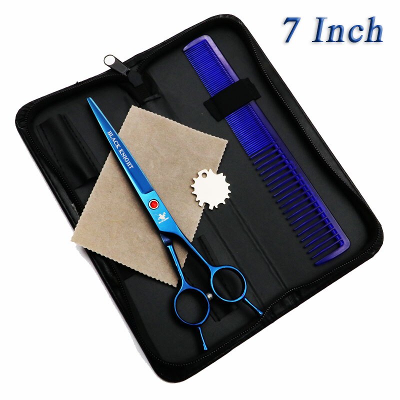 7 Inch Hairdressing Scissors Pet Grooming Scissors Barber Cutting Shears Blue style With comb Left/right hand use