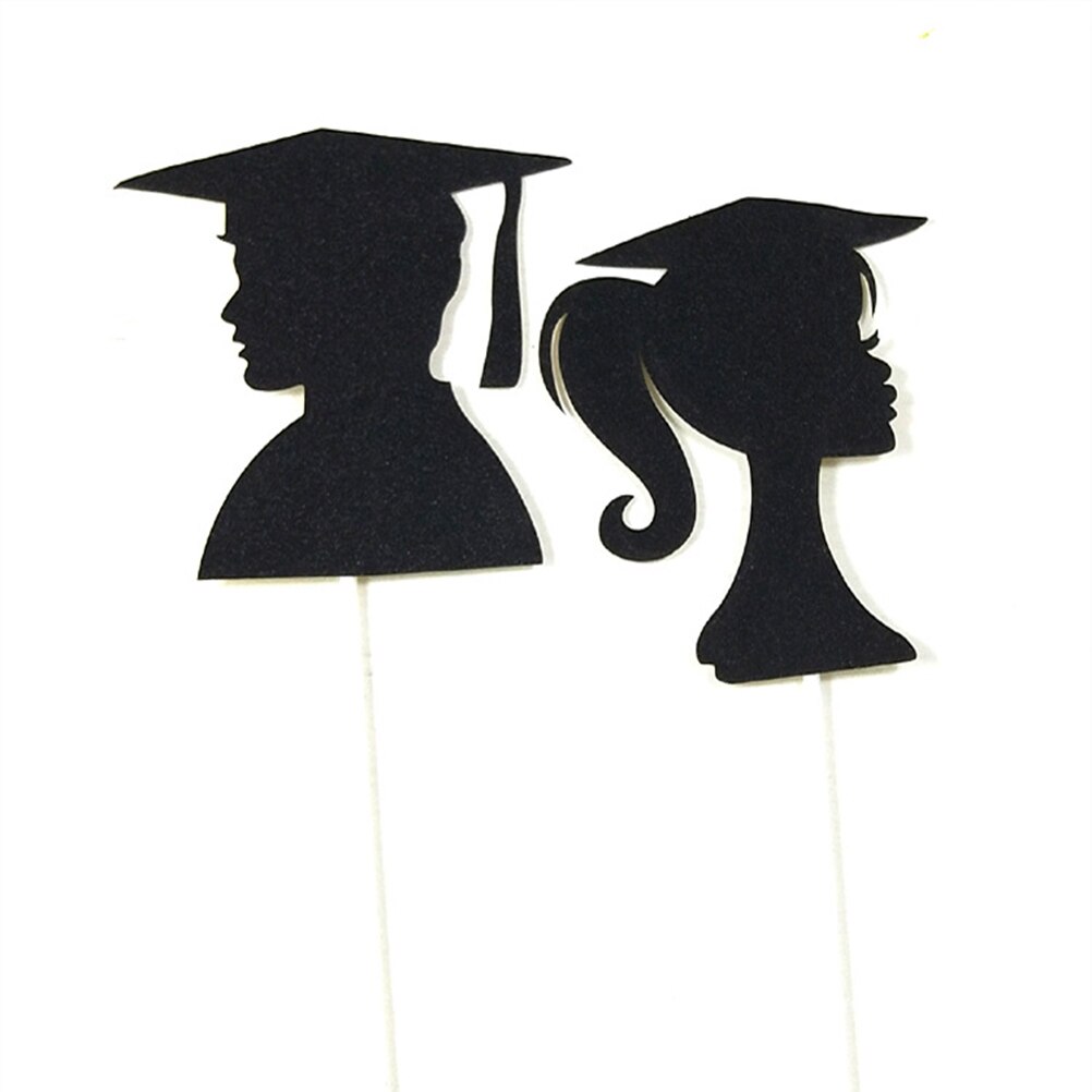 4Pcs Graduation Cake Toppers Bachelor'S Clothing Congratulate Cupcake Fruit Picks Cake Decoration For Schoolmates Party