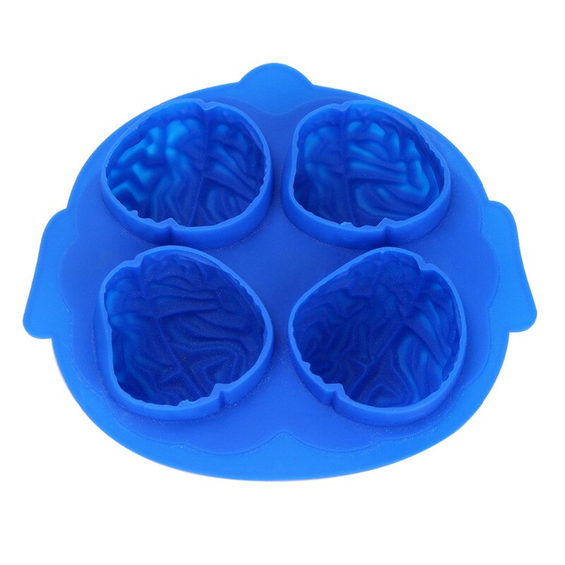 1pc Funny Brain Modeling 4-Cavity Ice Cube Tray Silicone Cocktail Whiskey Mold Kitchen Ice Tools For Iced Drinks Fruit