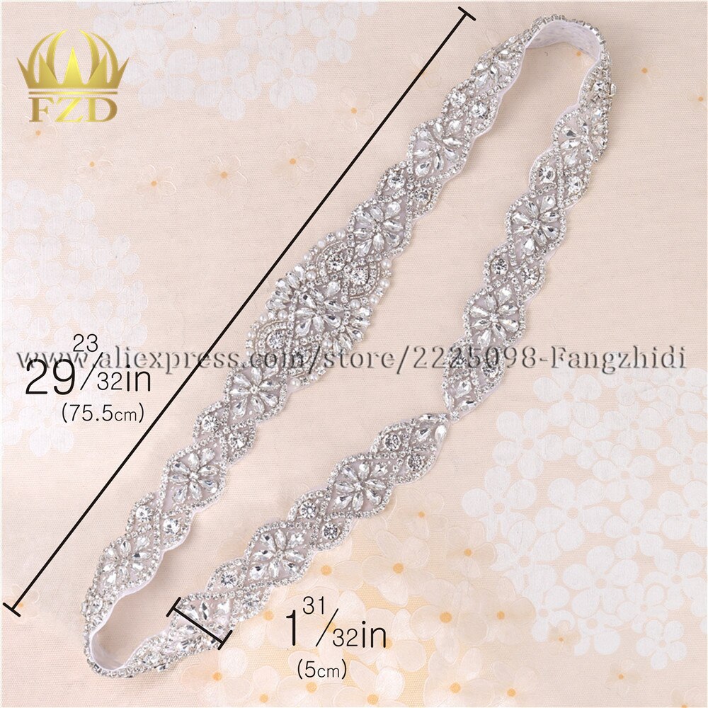 1 Stuk Clear Rhinestone Applique Voor Trouwjurken Trim Rhinestone Crystal Naai Kledingstuk Sash Riem Patches Fix Strass