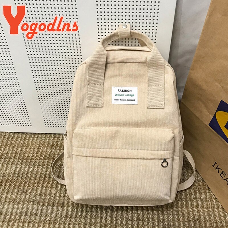 Yogodlns 2022 kvinnor canvas ryggsäckar vattentäta skolreseväskor för tonåringar flickor laptop ryggsäckar patchwork ryggsäck