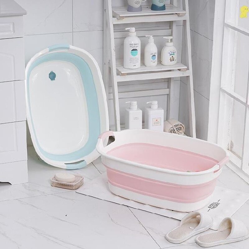 Bañera plegable para ducha de bebé, bañera portátil para mascotas, accesorios de seguridad, cesta de almacenamiento