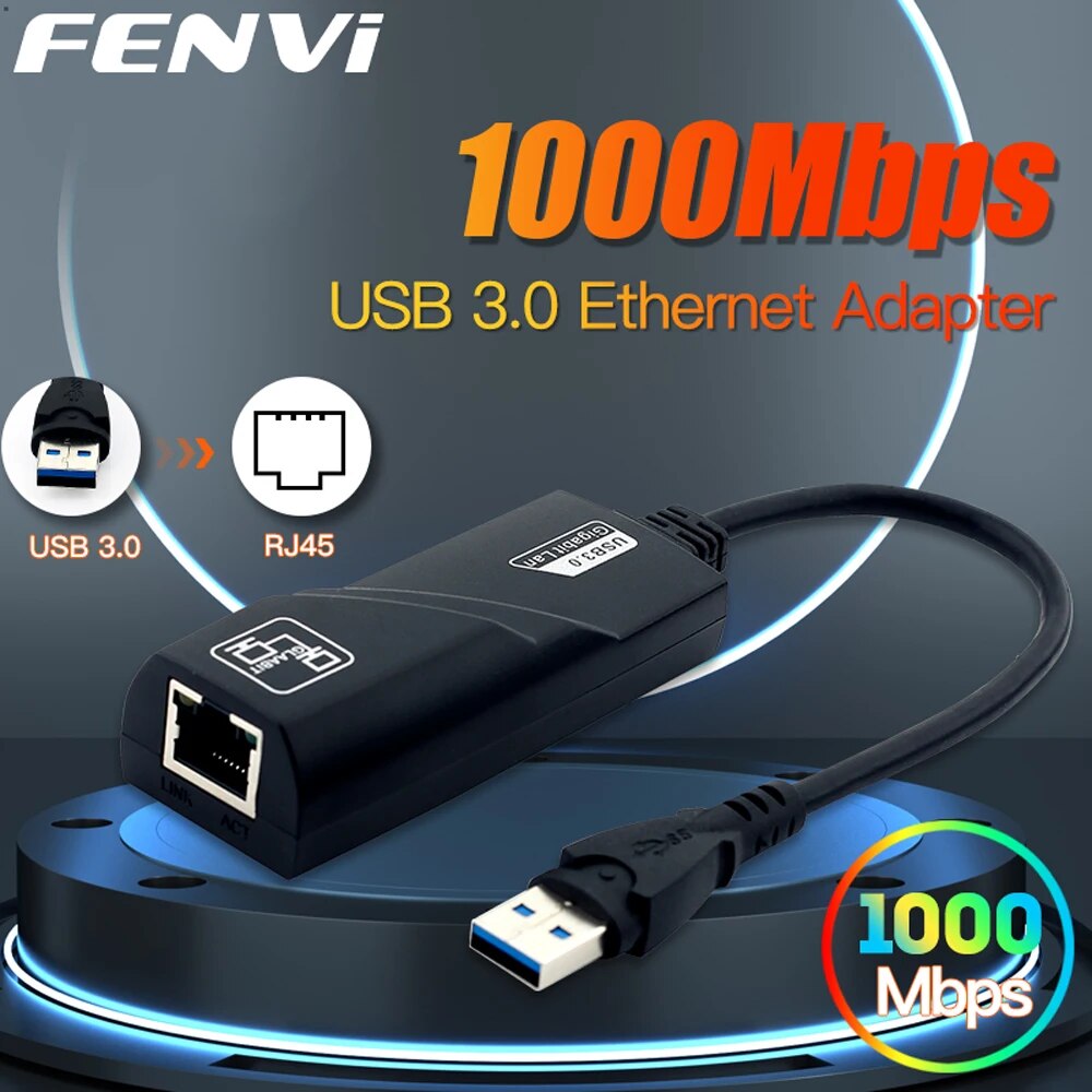 FENVI Adattatore Ethernet USB 3.0 a RJ45 - Scheda di Rete LAN Gigabit 1000Mbps per Macbook Laptop