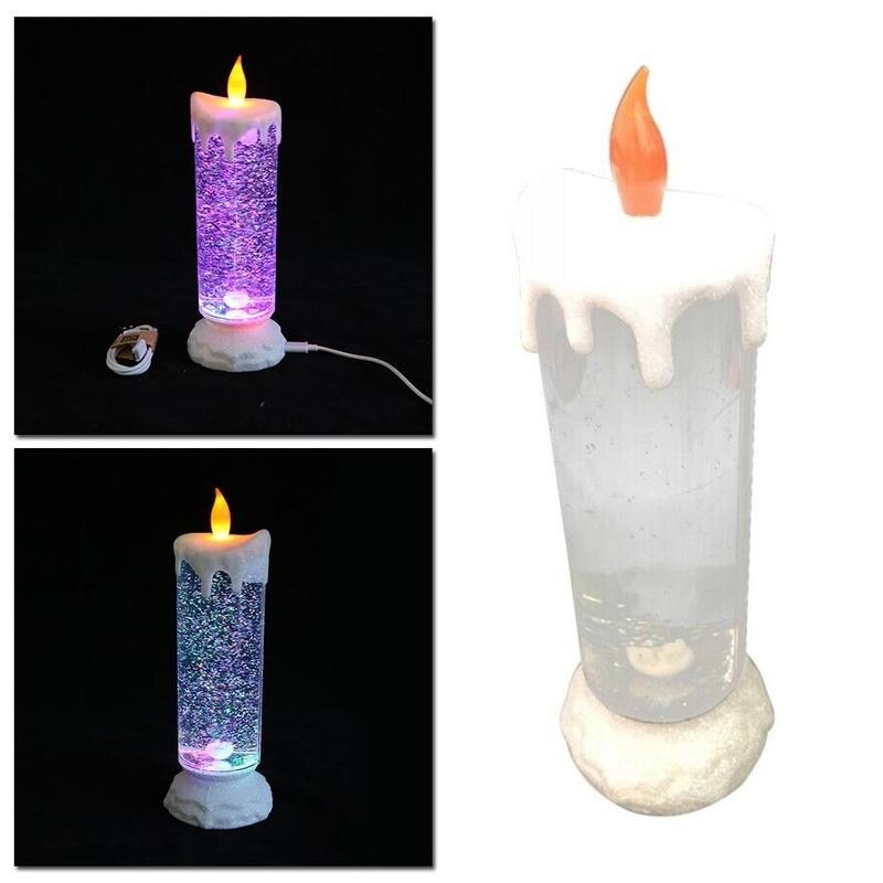 LED Water Candle Color Change Electronic Rechargeable With LED Glitter Color Waterproof Candle Candle B0A4