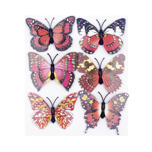 6 stk pvc sommerfugl simulation ornament udendørs have busk fest festival indretning: Orange