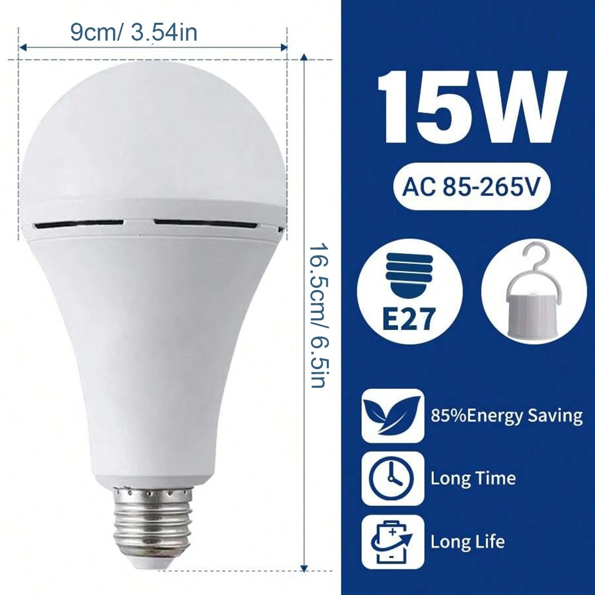 Lampada da campeggio portatile Lampada da campeggio a portato con gancio Lanterne di illuminazione portatili Tipo C Ricarica impermeabile per l'escursionismo Pesca: 10w