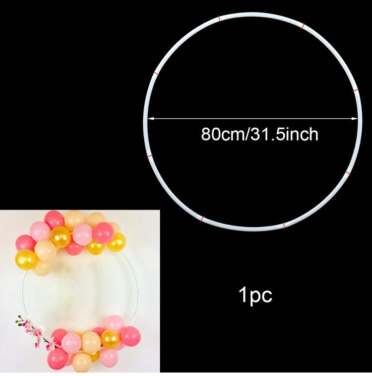 Arco de globos DIY de 60/80/100cm, corona de plástico, anillo de aro para globos para decoración de de cumpleaños y boda, guirnalda circular para Baby Shower para niños: Emerald