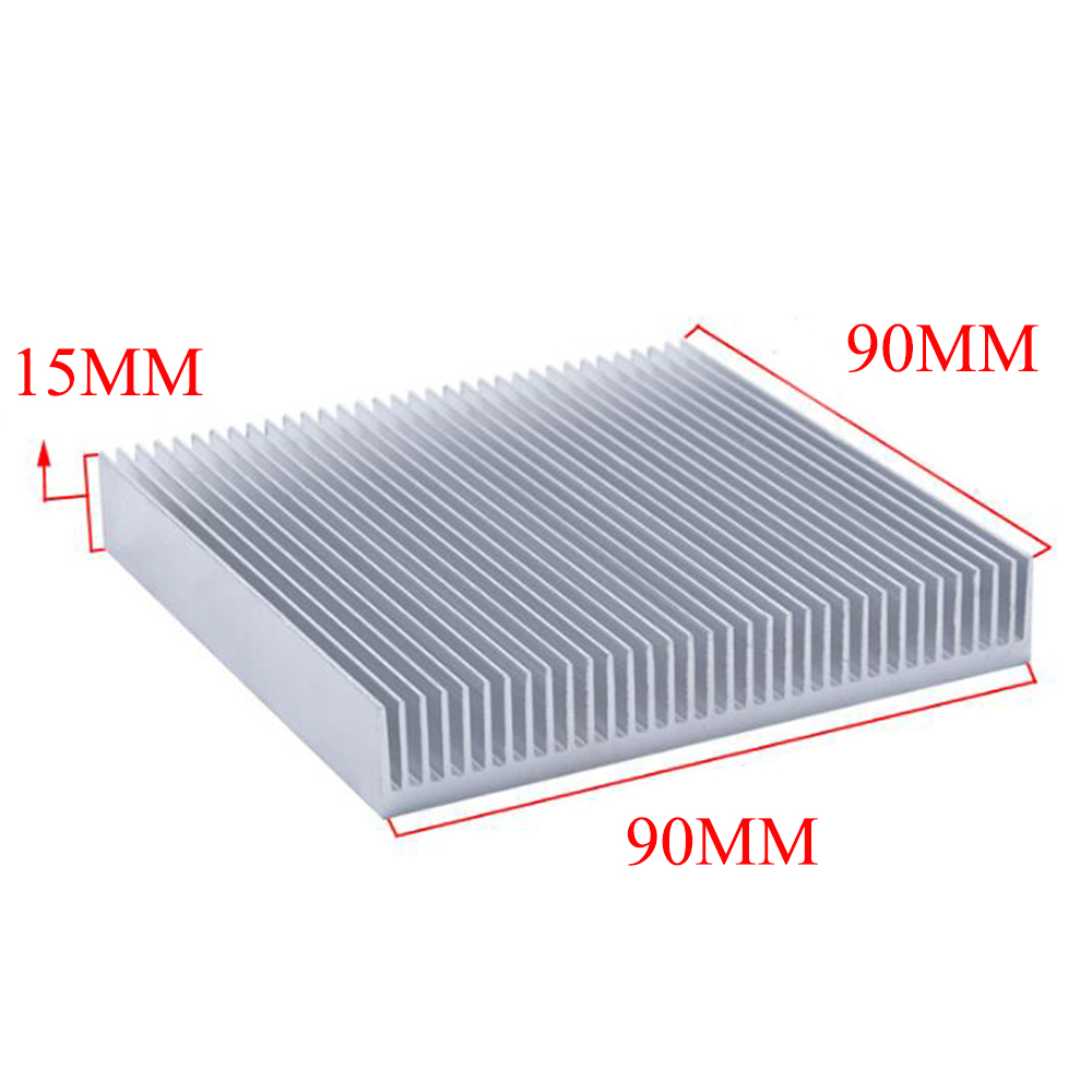 1pc kraftig aluminium kjøleribbe tett tann radiator 90 x 90 x 15mm elektronisk kjøleplate aluminium bar