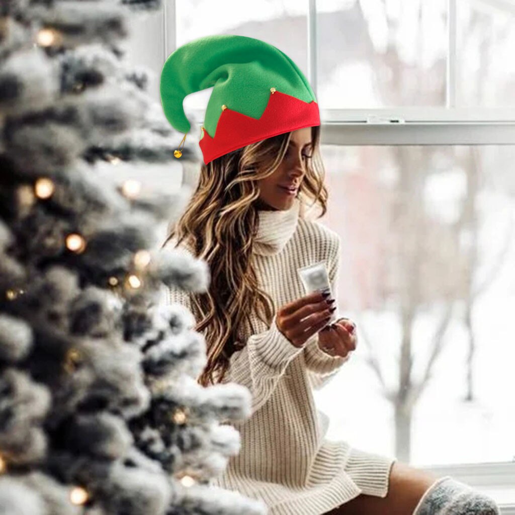 Year Cotton Santa Hat Christmas Elves Hat Men Women Adults Christmas Decorations For Home Santa Claus Warm Winter