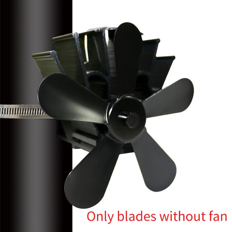 Burner Low Noise Living Room Energy-Saving Wood Stove Modern Efficient Fireplace Fan Winter Heat Powered Warm 5 Blades Household