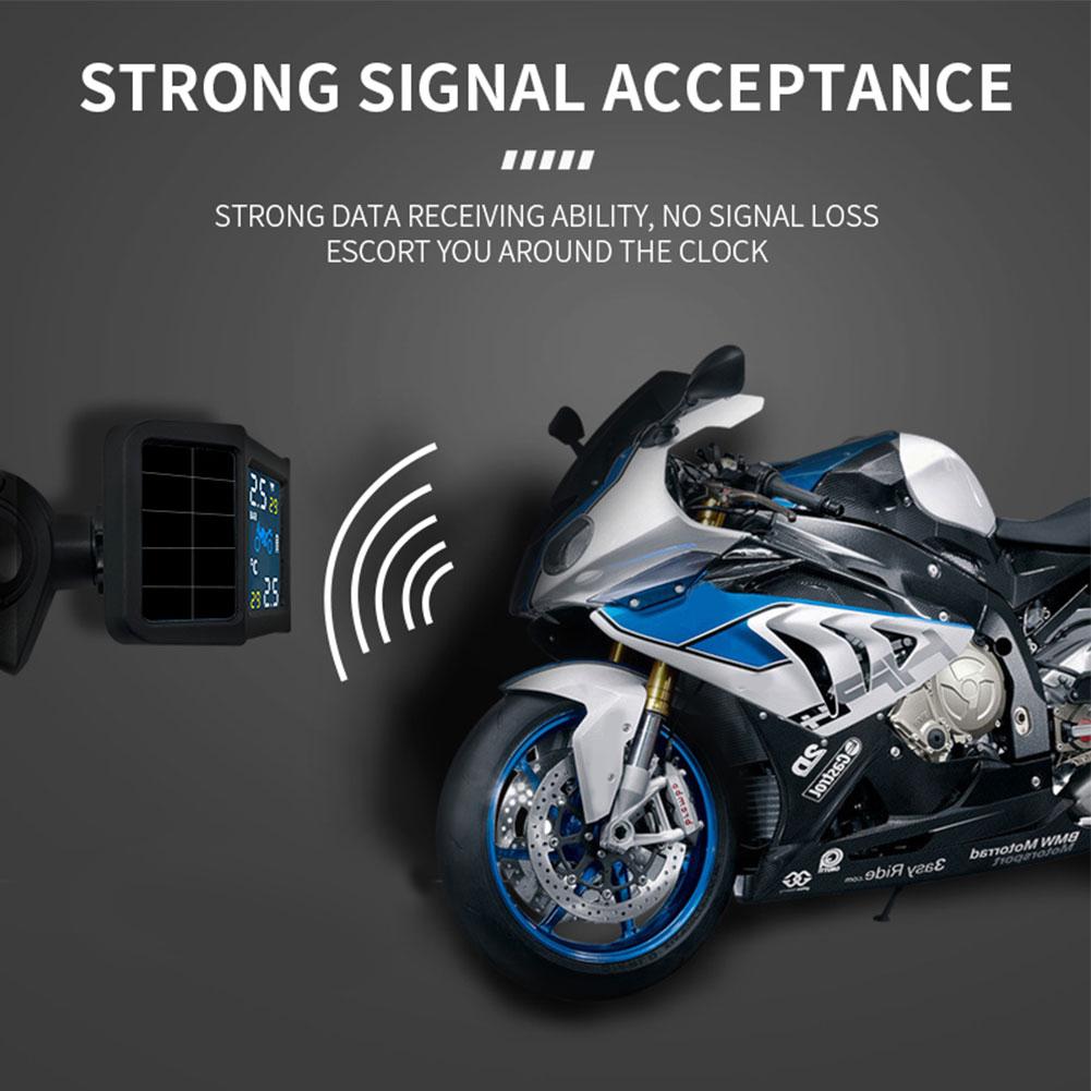 Motorfiets TPMS, Duurzaam Handig QC3.0 Quick Charge DC 12V Bandenspanningscontrolesysteem voor Motorfiets