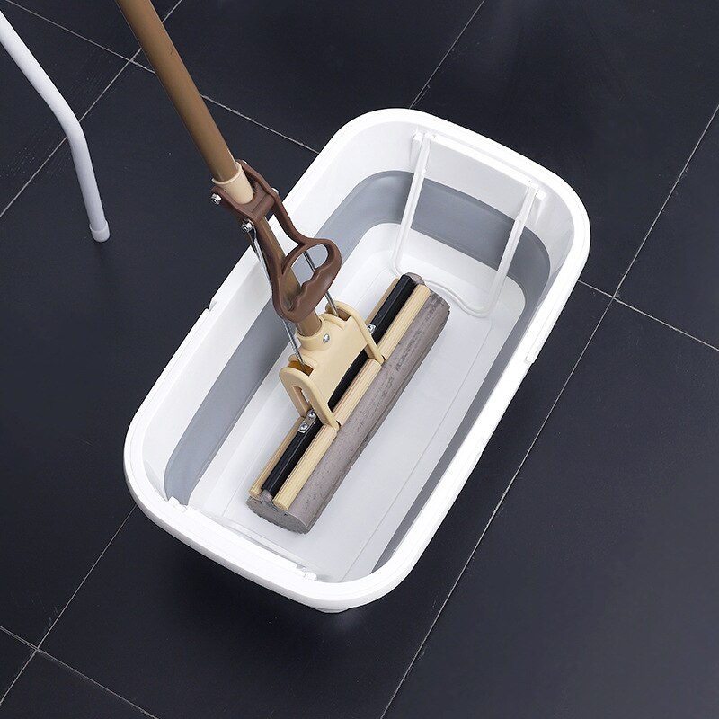 Folding mop bucket rubber cotton drain bucket portable telescopic plastic bucket large capacity square barrel MJ1014
