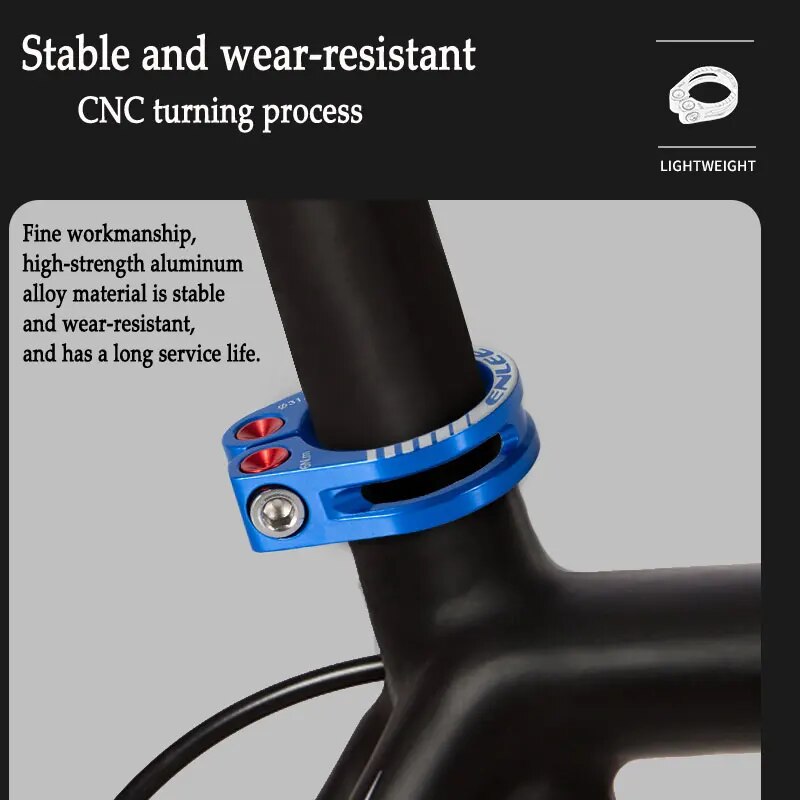 ENLEE-abrazadera para tija de sillín de bicicleta, aleación de aluminio CNC, abrazadera para tija de sillín de ciclismo, piezas de bicicleta de 31,8 MM y 34,9 MM, accesorios para tija de sillín