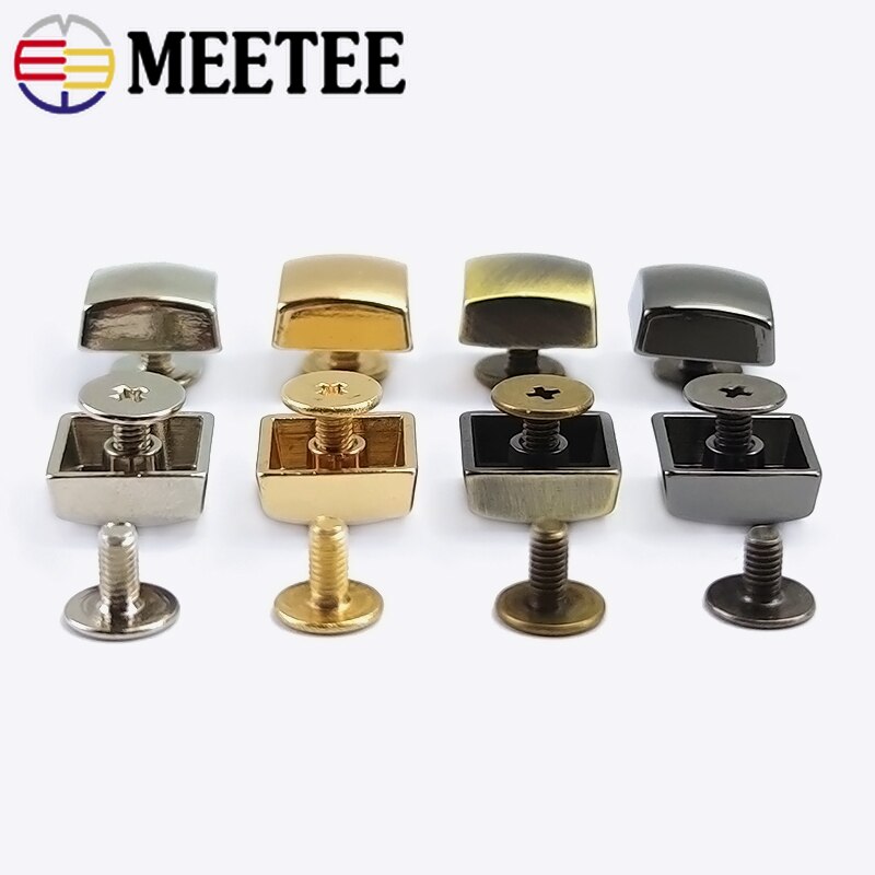 20pcs Meetee Rivets Nails for Bag Hardware Handbag Decorative Studs Button Nail Metal Buckles Clasp Snap Hook DIY Leather Craft
